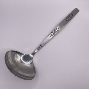 ONEIDA Profile Orlando Stainless Flatware Gravy Ladle MCM Mid-Century Floral 8"